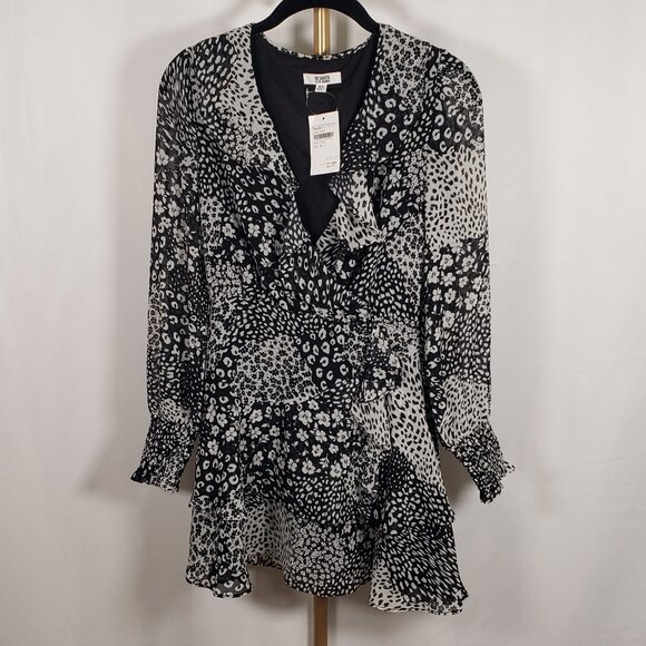 BB Dakota by Steve Madden Tiger Queen Tiered Minidress SZ XS NWT - Picture 3 of 13